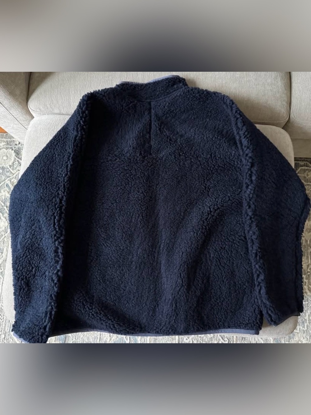 Patagonia Natural Blend Retro Cardigan Pitch Blue Fleece Jacket XL - Picture 3 of 6